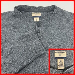 High Sierra Men's Gray Heathered Henley Long‎ Sleeve Shirt XXL